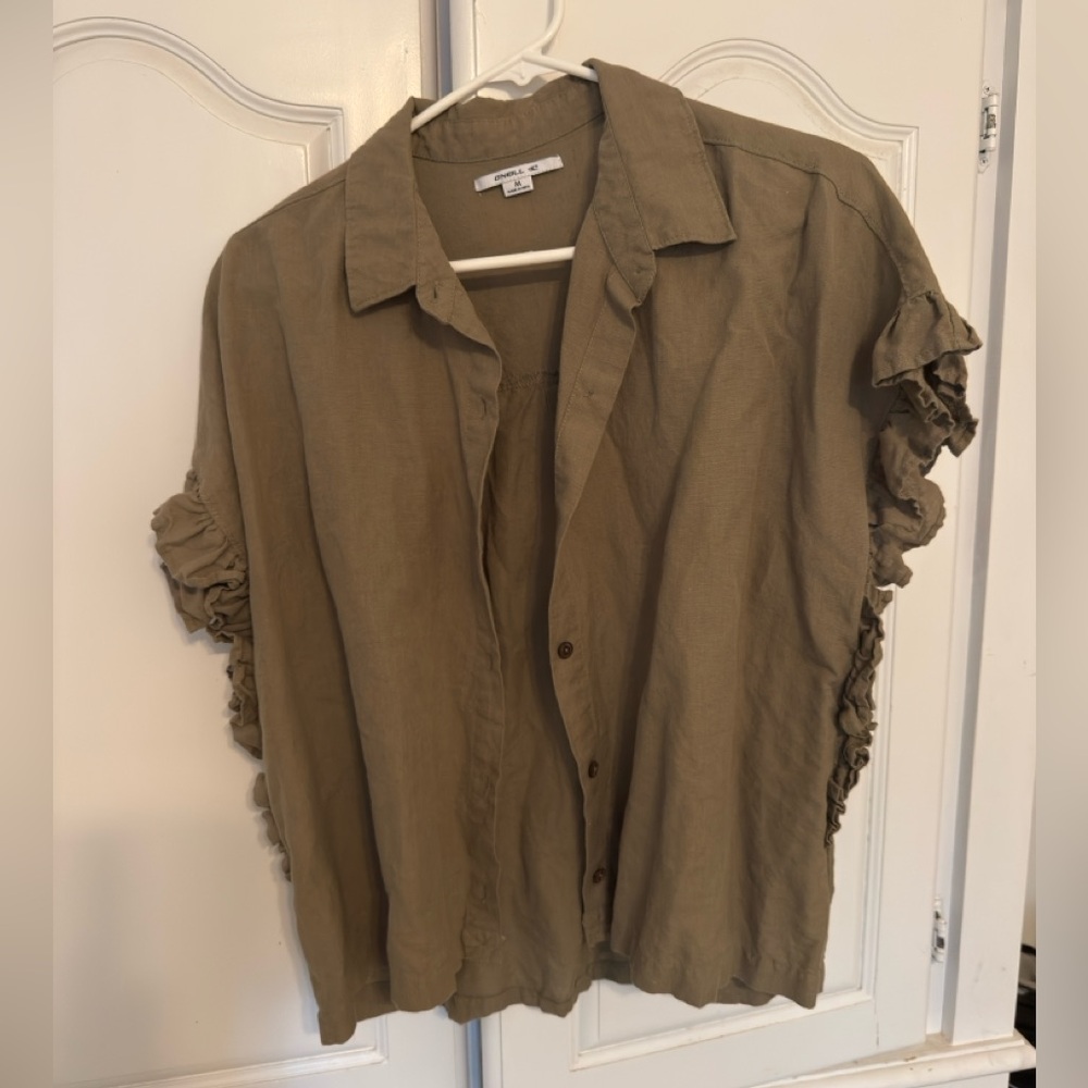 O’Neill Ruffled Sleeve Button-Up Shirt